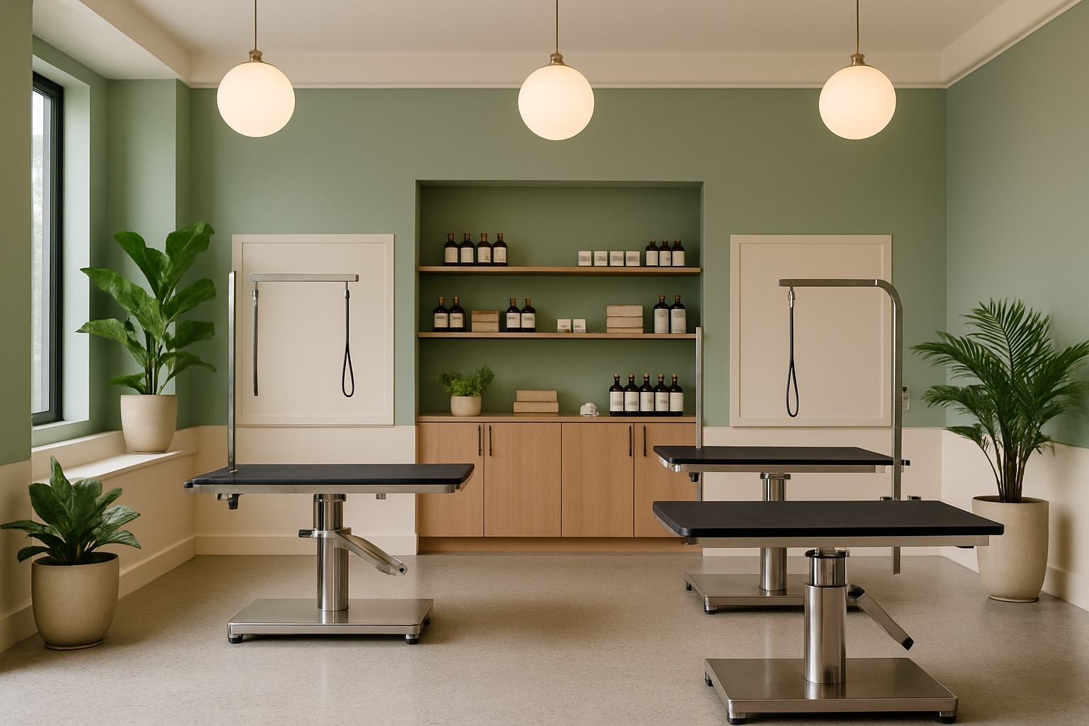 Our open-concept grooming space